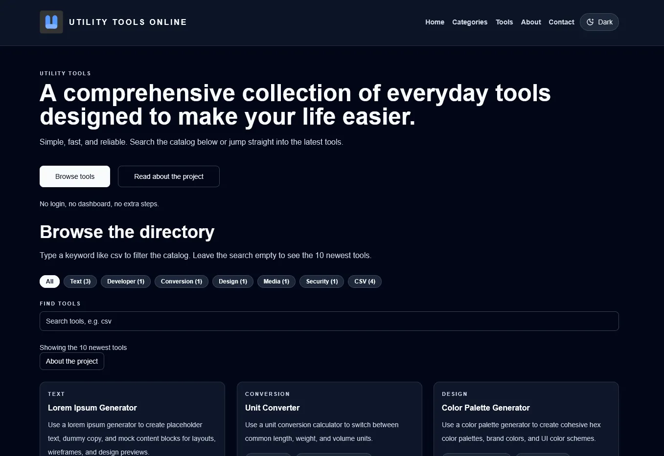 Utility Tools Online Directory cover